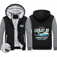 Thumbnail for Bombardier Learjet 40XR Zipped Sweatshirts - Cartoon - Black & Gray