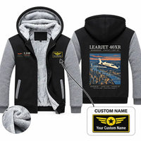 Thumbnail for Bombardier Learjet 40XR Zipped Sweatshirts - Poster + Name - Black & Gray