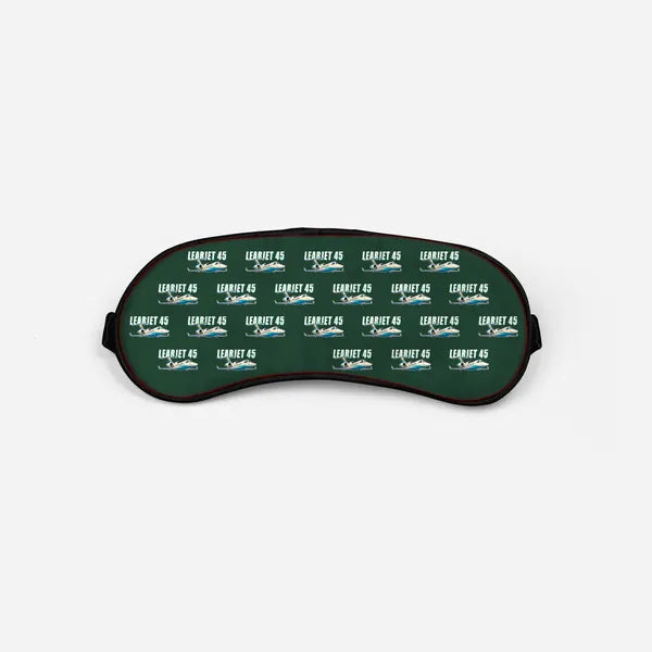 Bombardier Learjet 45XR - Cartoon Pattern - Sleep Mask - Dark Green