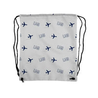 Thumbnail for Bombardier Learjet 45XR - Drawstring Bag - 3D Pattern - Light Gray