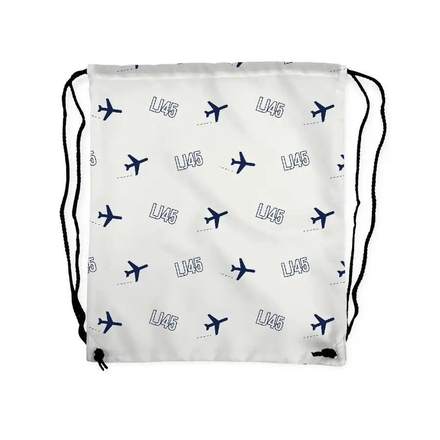 Bombardier Learjet 45XR - Drawstring Bag - 3D Pattern - White
