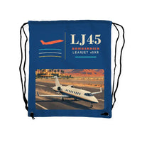 Thumbnail for Bombardier Learjet 45XR - Drawstring Bag - Classic - Blue