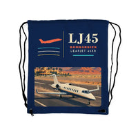 Thumbnail for Bombardier Learjet 45XR - Drawstring Bag - Classic - Dark Blue