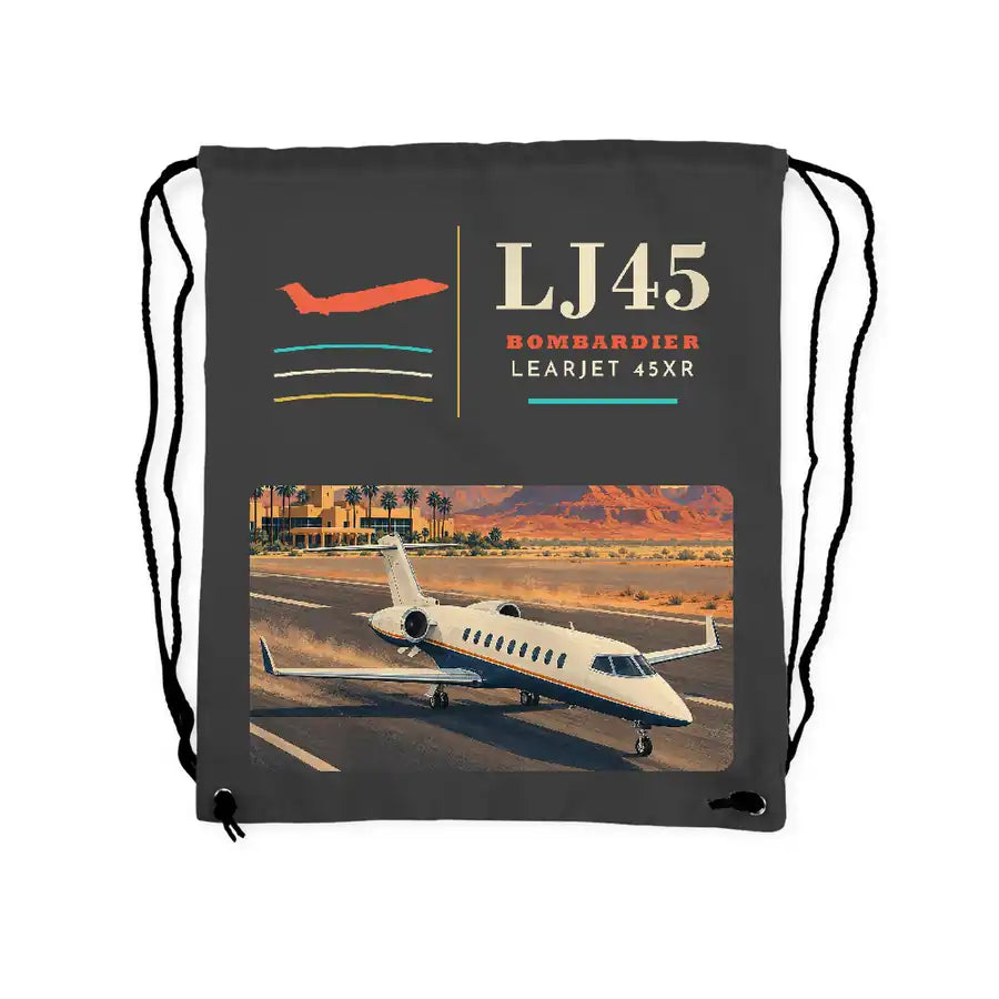 Bombardier Learjet 45XR - Drawstring Bag - Classic - Gray