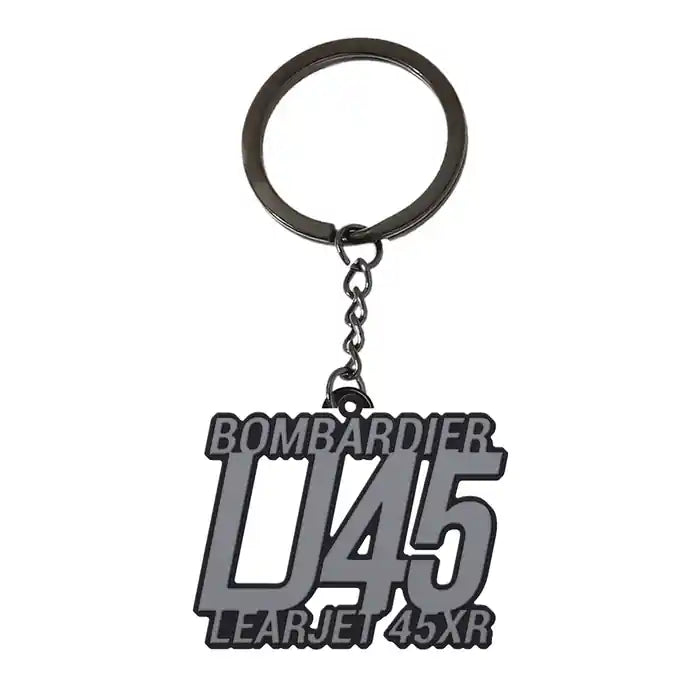 Bombardier Learjet 45XR - Hollow Key Chain - Tag - Black
