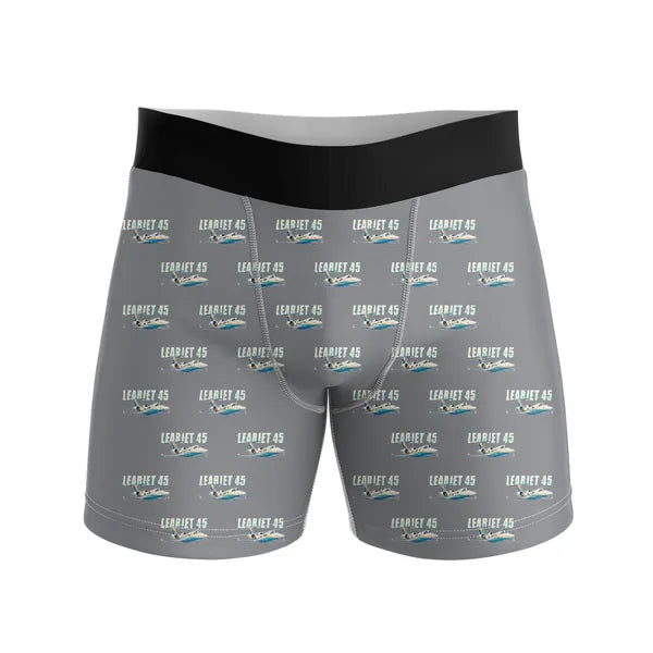 Bombardier Learjet 45XR - Men Boxers - Cartoon Pattern - Gray