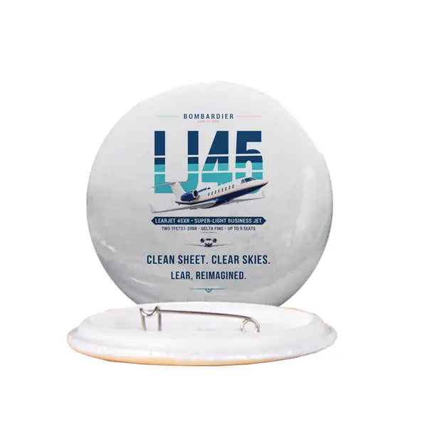 Bombardier Learjet 45XR - Original - Pin - White