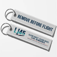 Thumbnail for Bombardier Learjet 45XR Aviator Key Chains - White - Original - Remove Before Flight