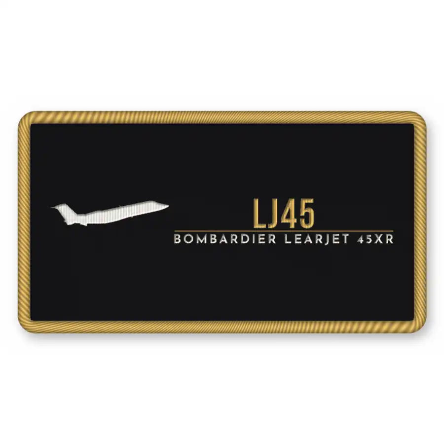 Bombardier Learjet 45XR Patches - Rectangle - Black Gold