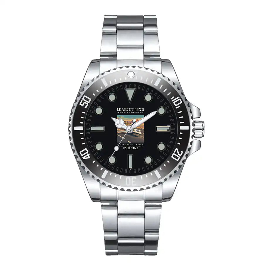 Bombardier Learjet 45XR - Poster + Name - Premium Diver - Black