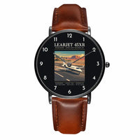 Thumbnail for Bombardier Learjet 45XR - Poster - Slim Leather - Black and Brown Leather Strap