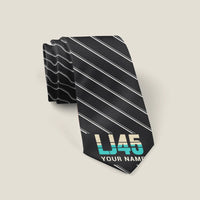 Thumbnail for Bombardier Learjet 45XR - Stripe + Name - Tie - Black