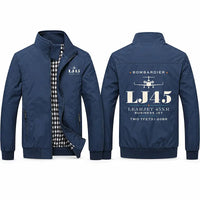 Thumbnail for Bombardier Learjet 45XR Stylish Jackets - Stand Collar - Heritage - Navy Blue