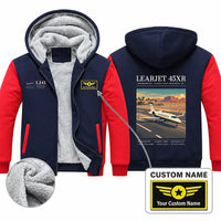 Thumbnail for Bombardier Learjet 45XR Zipped Sweatshirts - Poster + Name - Navy & Red
