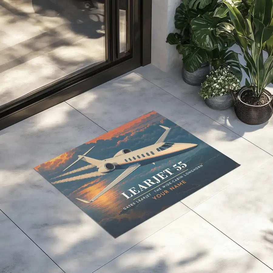 Bombardier Learjet 55 - 3D + Name - Door Mat
