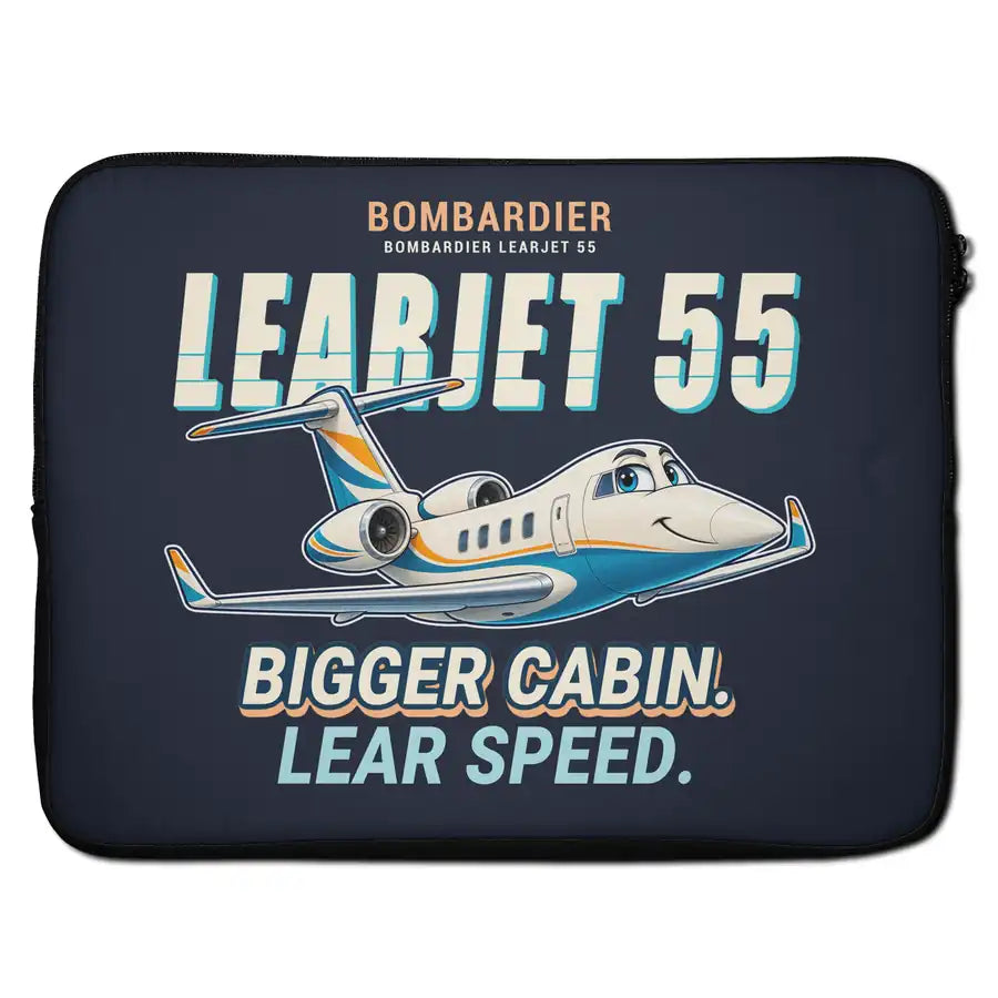 Bombardier Learjet 55 - Cartoon - Laptop Sleeve