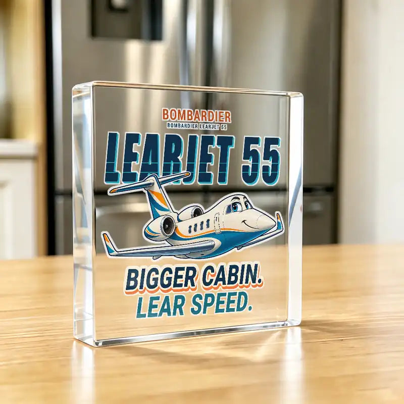 Bombardier Learjet 55 - Crystal Ornament - Cartoon - Kitchen