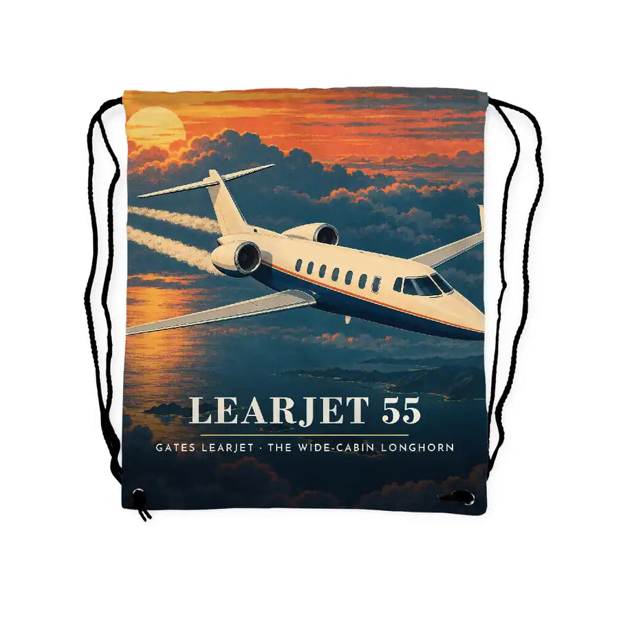 Bombardier Learjet 55 - Drawstring Bag - 3D Scene