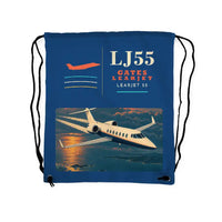Thumbnail for Bombardier Learjet 55 - Drawstring Bag - Classic - Blue