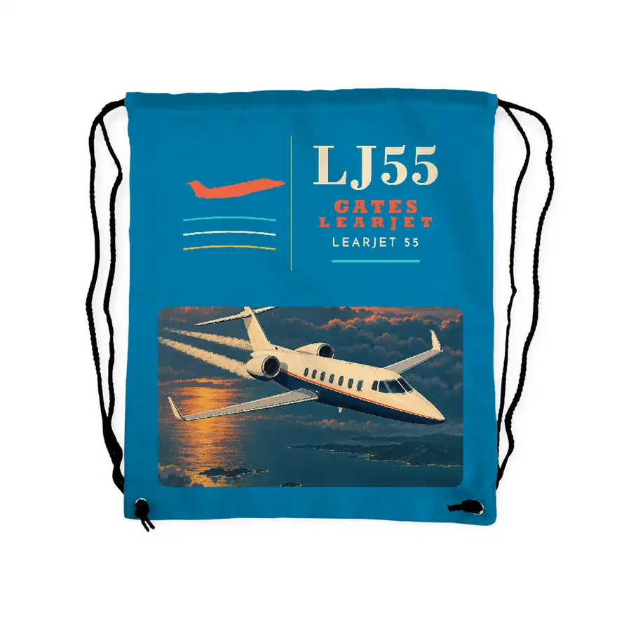 Bombardier Learjet 55 - Drawstring Bag - Classic - Light Blue