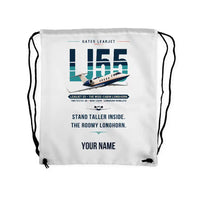 Thumbnail for Bombardier Learjet 55 - Drawstring Bag - Original + Name - White