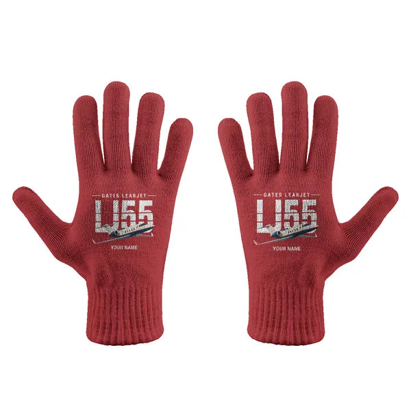 Bombardier Learjet 55 - Gloves - Full - Original + Name - Red