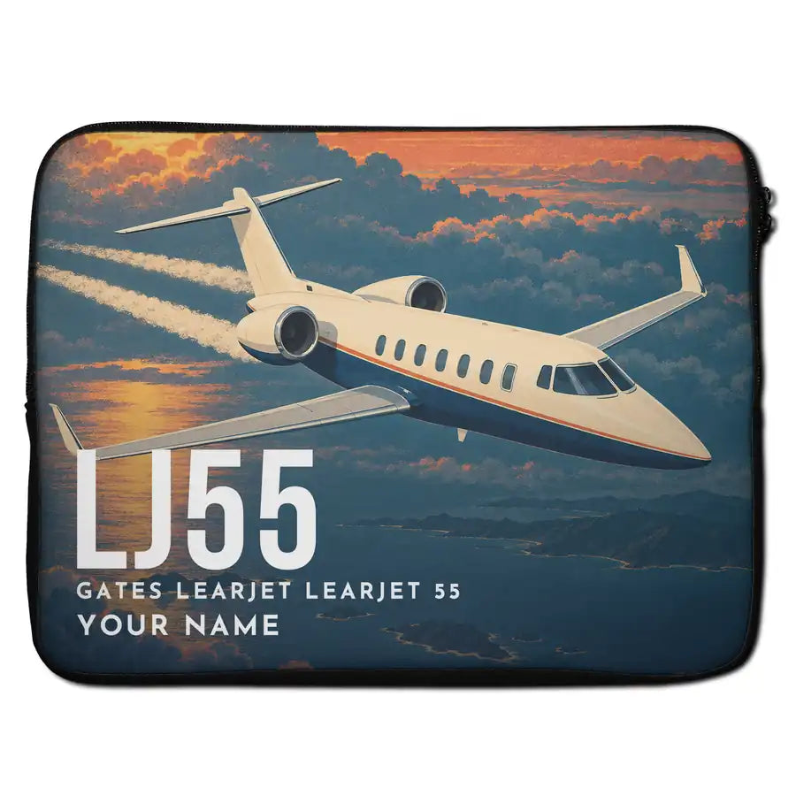Bombardier Learjet 55 - Laptop Sleeve + Name