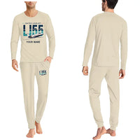 Thumbnail for Bombardier Learjet 55 - Men Pajamas - Original Chest + Name - Beige