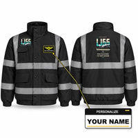Thumbnail for Bombardier Learjet 55 Reflective Winter Jackets - Original + Name - Black