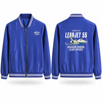 Thumbnail for Bombardier Learjet 55 Stylish Jackets - Baseball Collar - Cartoon - Royal Blue