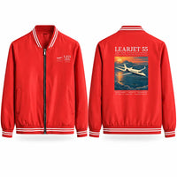 Thumbnail for Bombardier Learjet 55 Stylish Jackets - Baseball Collar - Poster - Red
