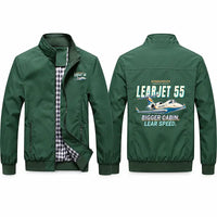 Thumbnail for Bombardier Learjet 55 Stylish Jackets - Stand Collar - Cartoon - Green