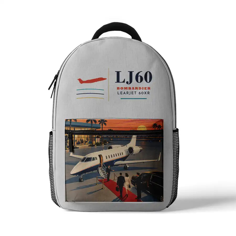 Bombardier Learjet 60XR - 3D Backpack - White