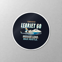 Thumbnail for Bombardier Learjet 60XR - Cartoon - Circle Sticker - Close-up