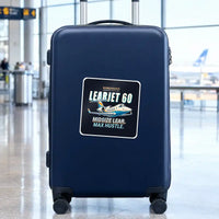 Thumbnail for Bombardier Learjet 60XR - Cartoon - Square Sticker - Suitcase