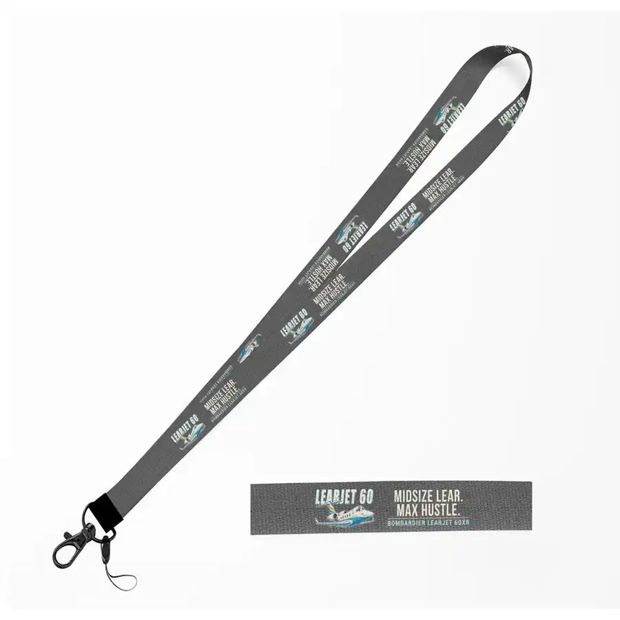Bombardier Learjet 60XR Lanyard & ID Holders lanyard - Cartoon - Gray