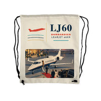Thumbnail for Bombardier Learjet 60XR - Drawstring Bag - Classic - Beige