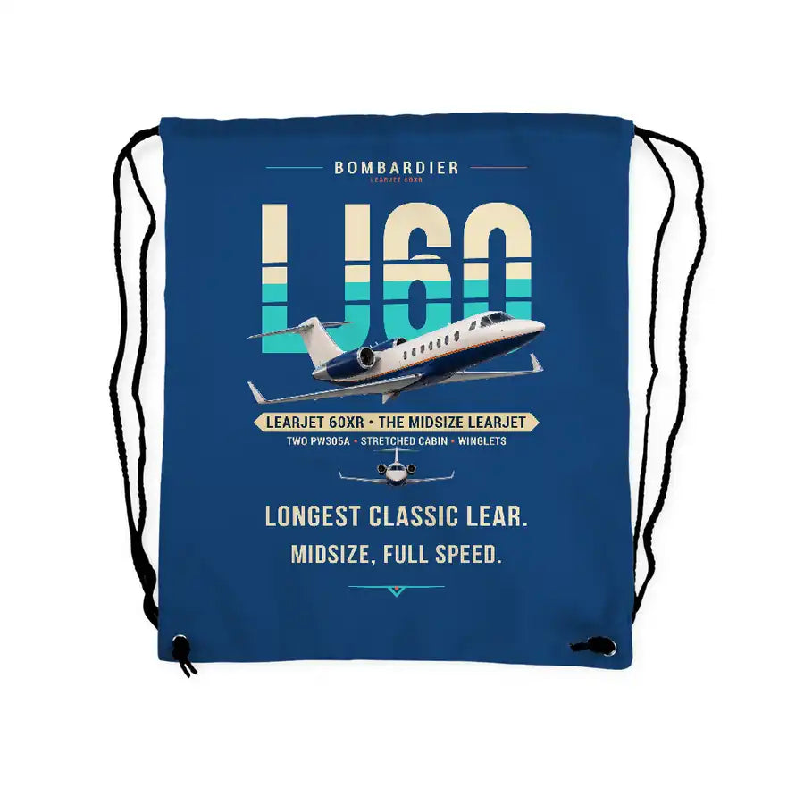 Bombardier Learjet 60XR - Drawstring Bag - Original - Blue