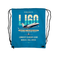 Thumbnail for Bombardier Learjet 60XR - Drawstring Bag - Original - Light Blue