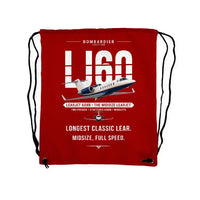 Thumbnail for Bombardier Learjet 60XR - Drawstring Bag - Original - Red