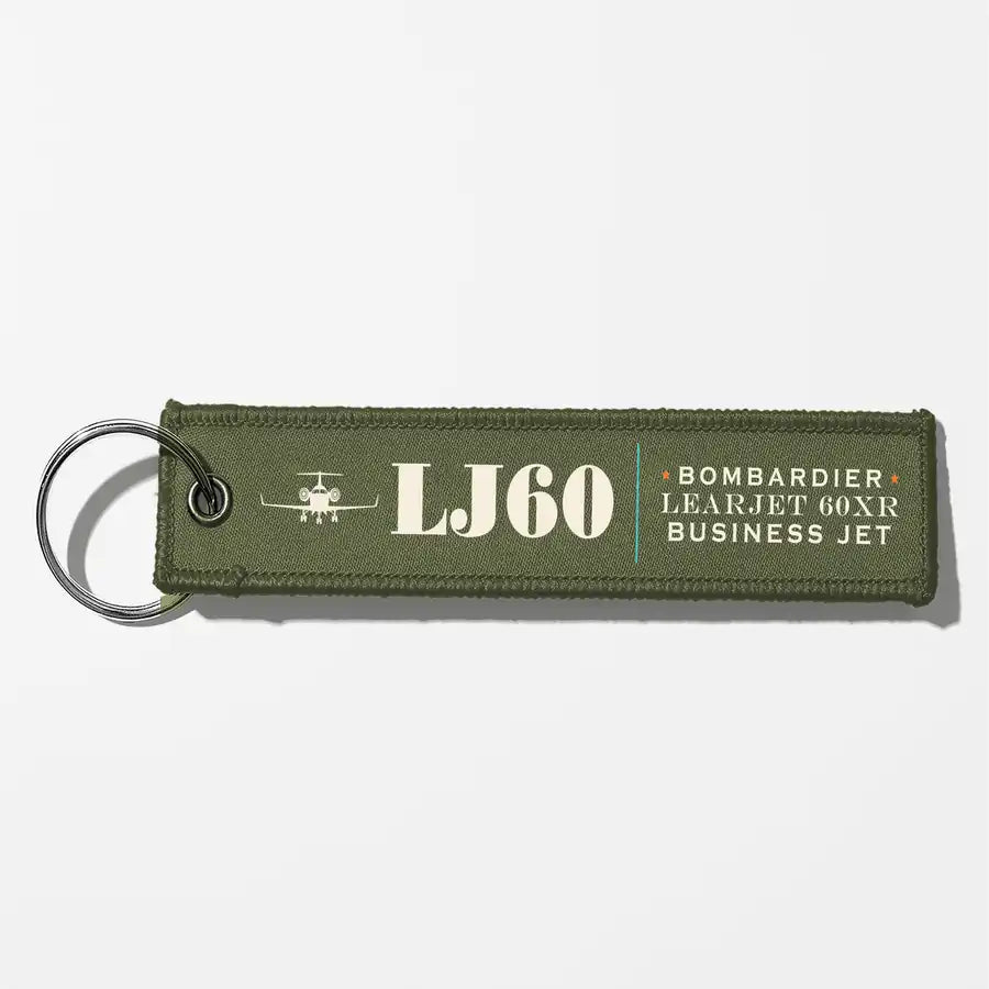 Bombardier Learjet 60XR Aviator Key Chains - Green Army - Heritage