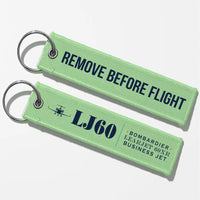 Thumbnail for Bombardier Learjet 60XR Aviator Key Chains - Light Green - Heritage - Remove Before Flight