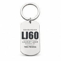 Thumbnail for Bombardier Learjet 60XR - Key Chain - Tag - Silver