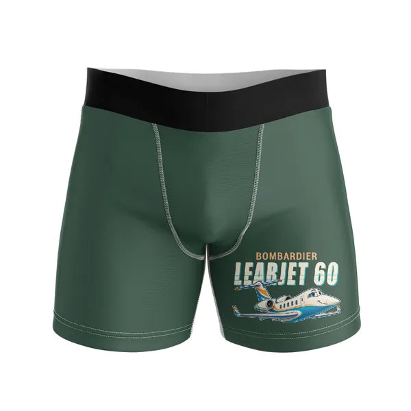 Bombardier Learjet 60XR - Men Boxers - Cartoon - Dark Green