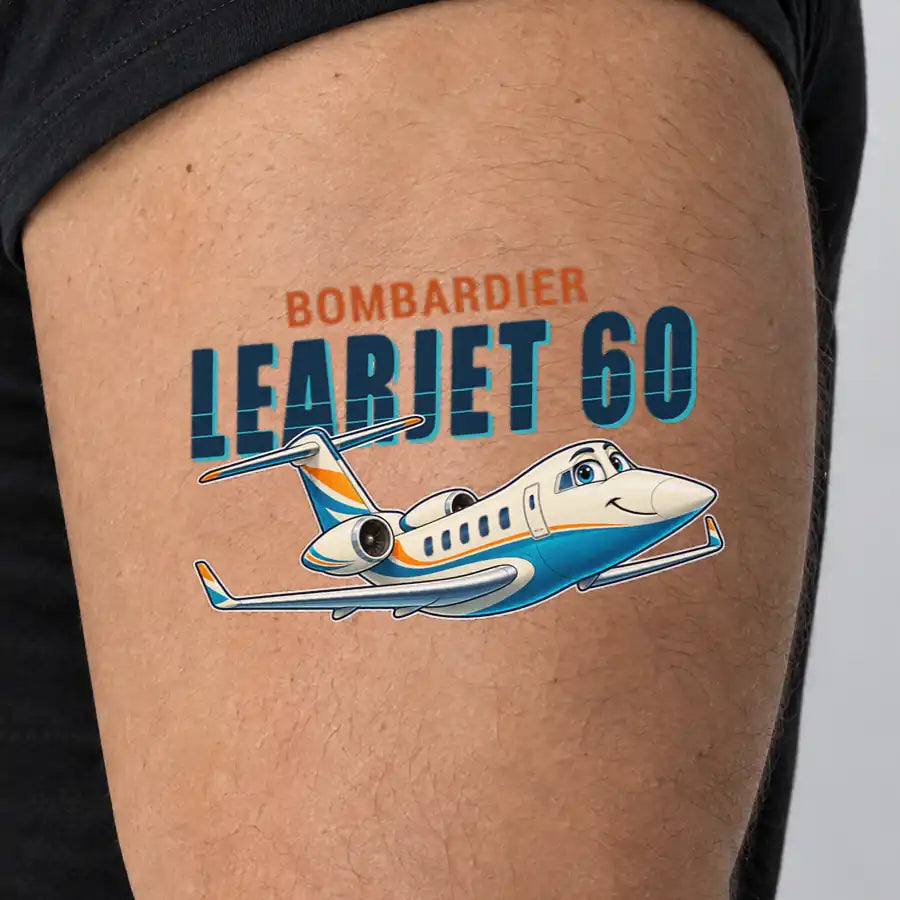 Bombardier Learjet 60XR - Tattoo - Cartoon - Man