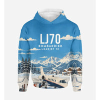 Thumbnail for Bombardier Learjet 70 3D All-Over Print Clothing - Hoodie - 3D
