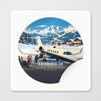 Thumbnail for Bombardier Learjet 70 - 3D + Name - Circle Sticker - Peel