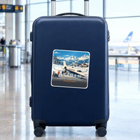 Thumbnail for Bombardier Learjet 70 - 3D + Name - Square Sticker - Suitcase