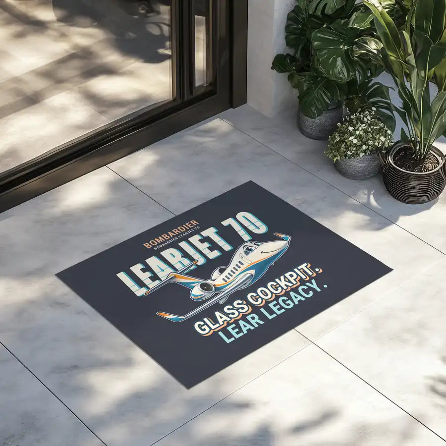 Bombardier Learjet 70 - Cartoon - Door Mat