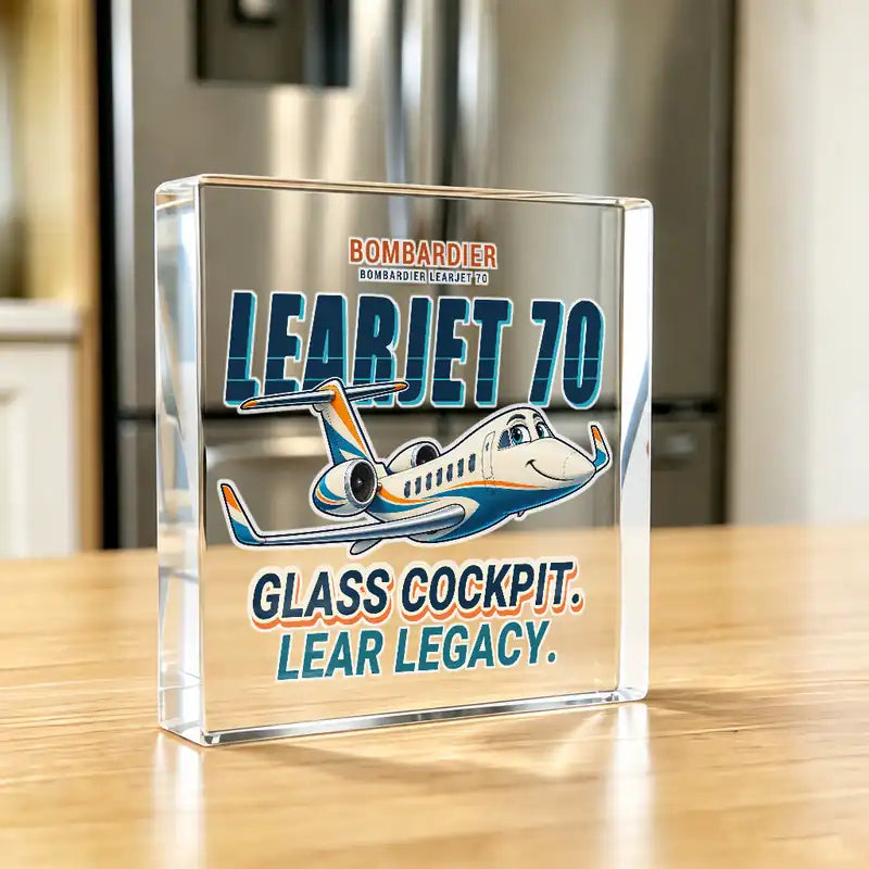 Bombardier Learjet 70 - Crystal Ornament - Cartoon - Kitchen